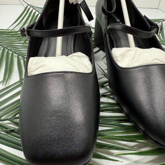 Lisa Vicky Black Ankle Strap Pumps Sz 8.5 Sculptural Maryjane Balletcore Shoe - Picture 3 of 9